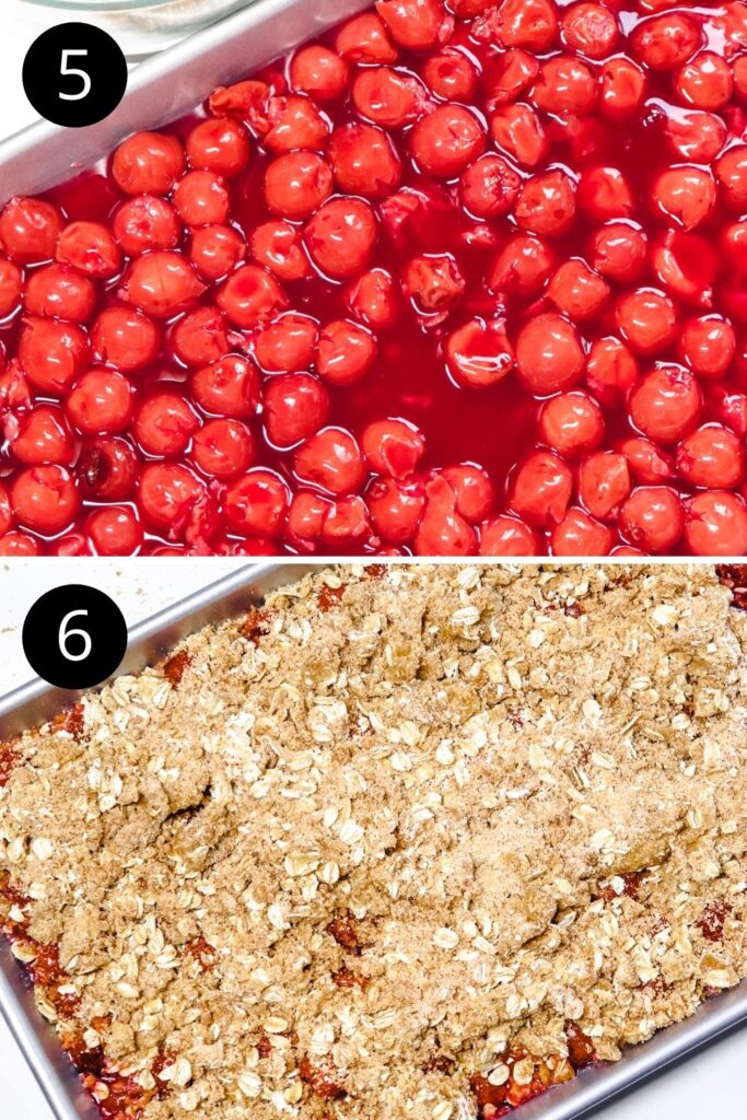 how to make cherry crisp collage on steps