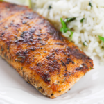 Pan Seared Salmon on plate