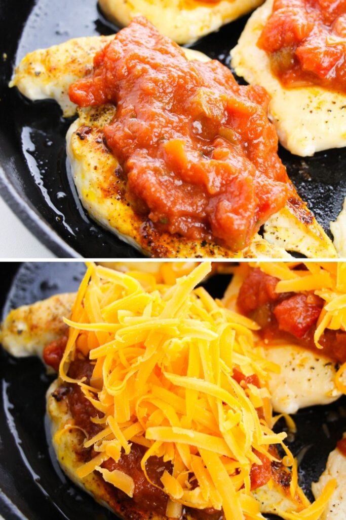 collage on how to make chicken salsa