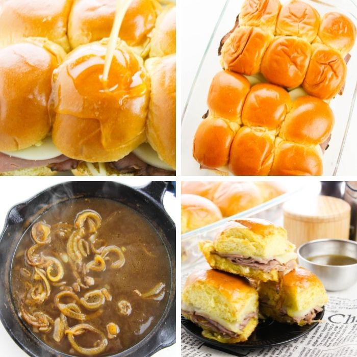 collage on making roast beef sliders 