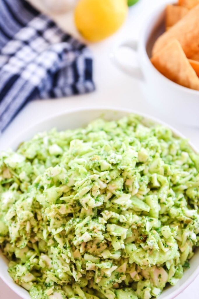 green goddess salad in a bowl on table