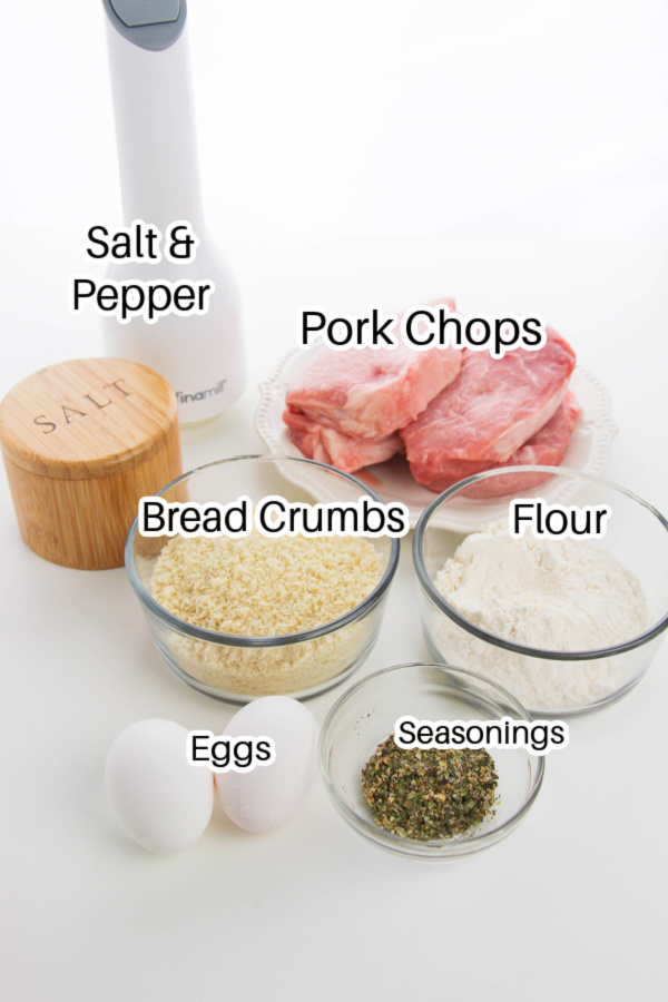 overhead shot of ingredients on white table 