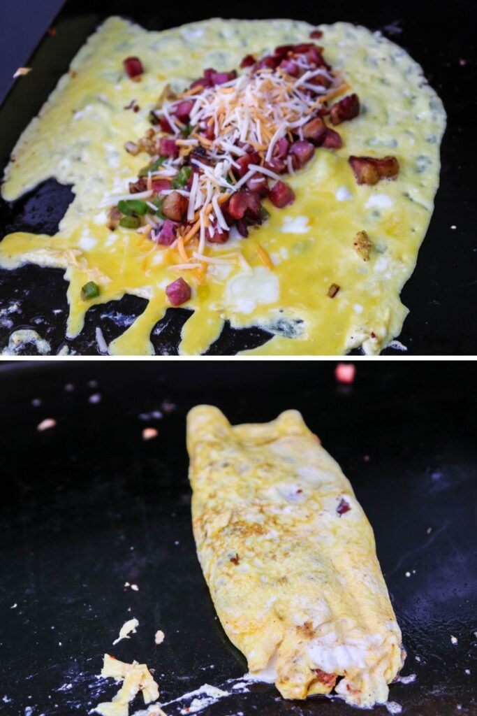  flattop omelette collage on how to make 