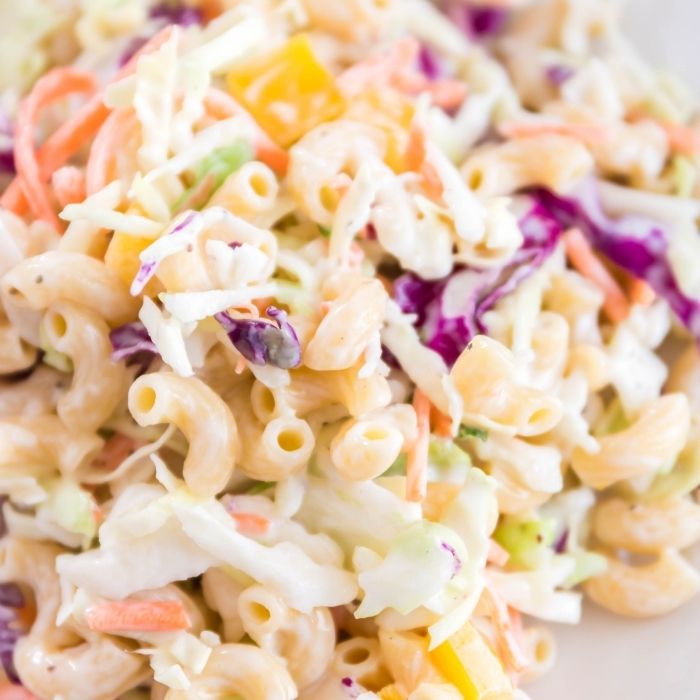 pasta salad on plate 