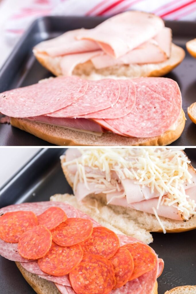 collage on how to assemble this slider sandwich