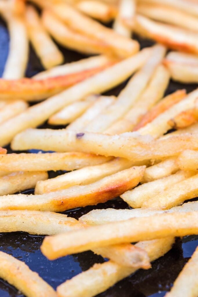 fries on blackstone that are golden brown 