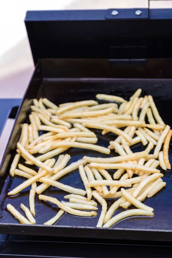 French fries on grill