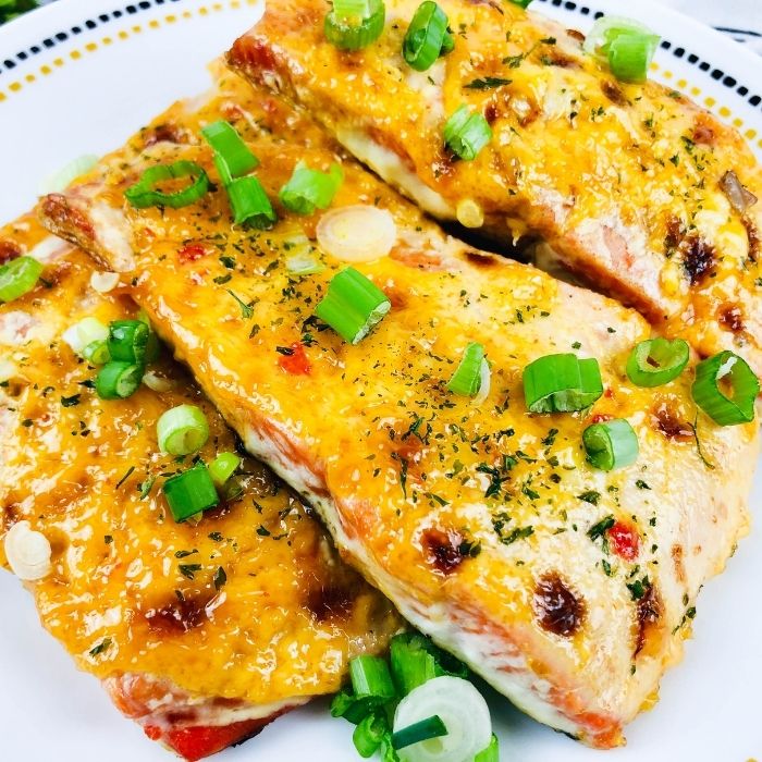Air Fryer Bang Bang Salmon Recipe - Bake Me Some Sugar
