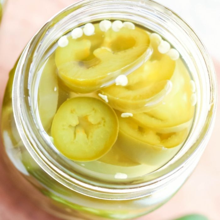 pickled jalapenos in a jar