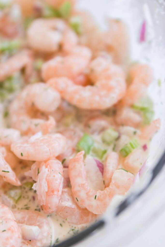 shrimp salad in a bowl 