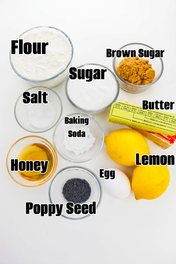 ingredients for cookies on counter 