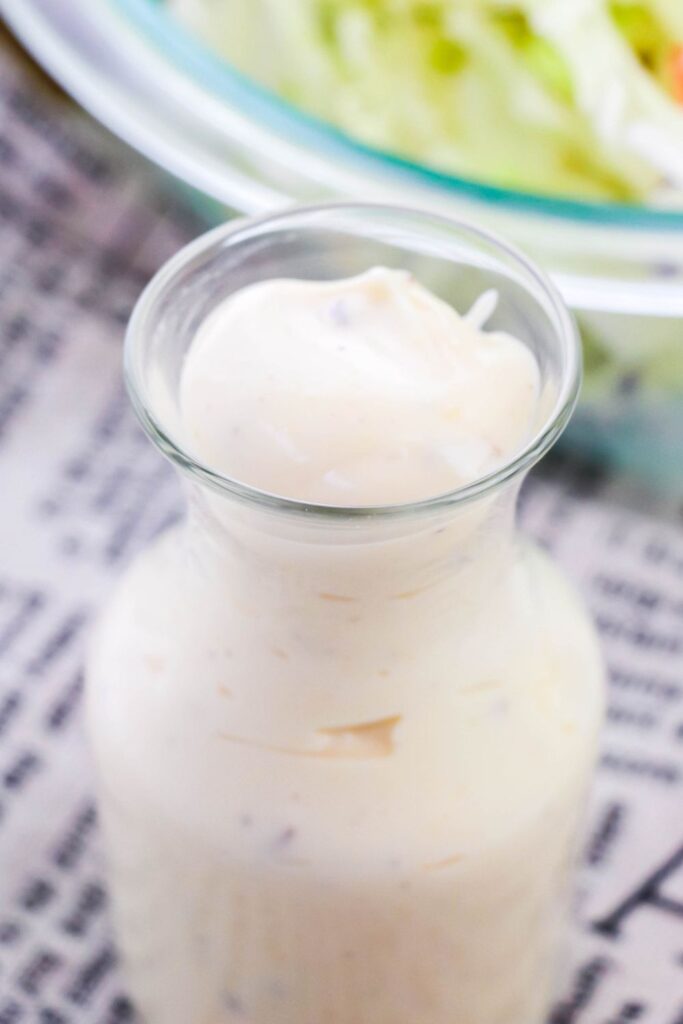 mayonnaise coleslaw dressing in jar 