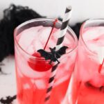 shirley temple drink decorated for Halloween