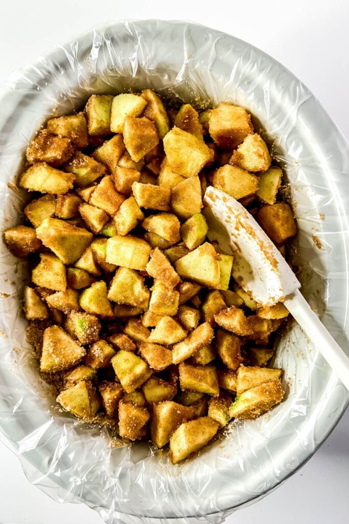 cinnamon and sugar mixture in a crockpot