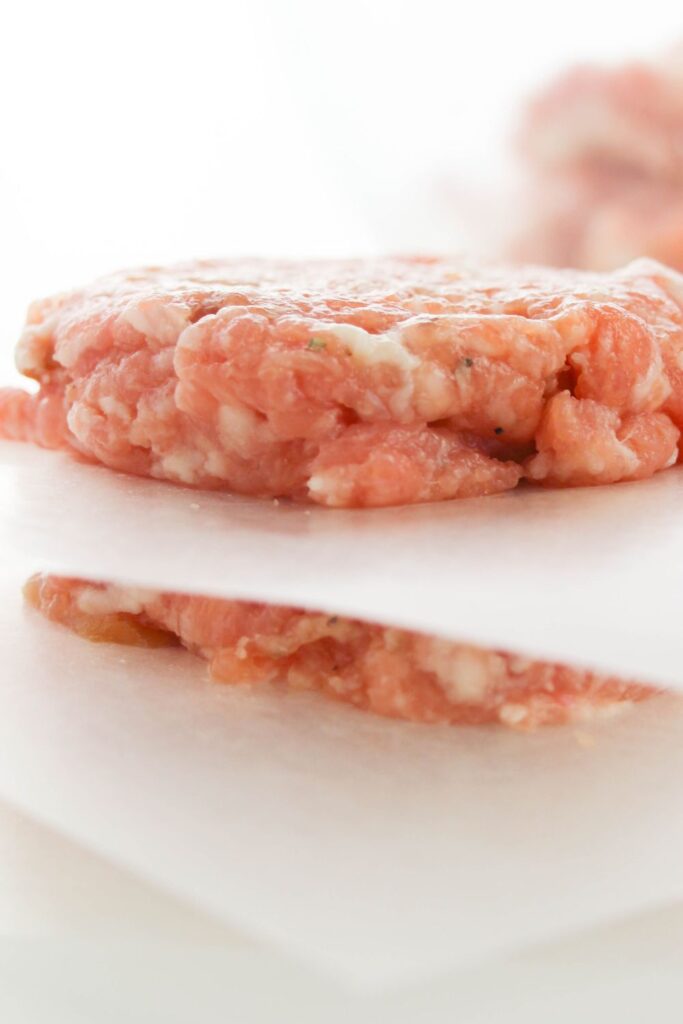 breakfast sausage patties in between wax paper