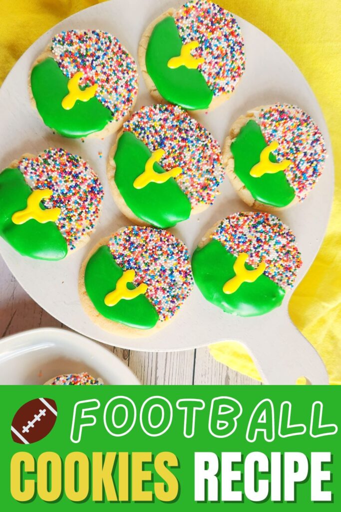 football cookies on a white platter