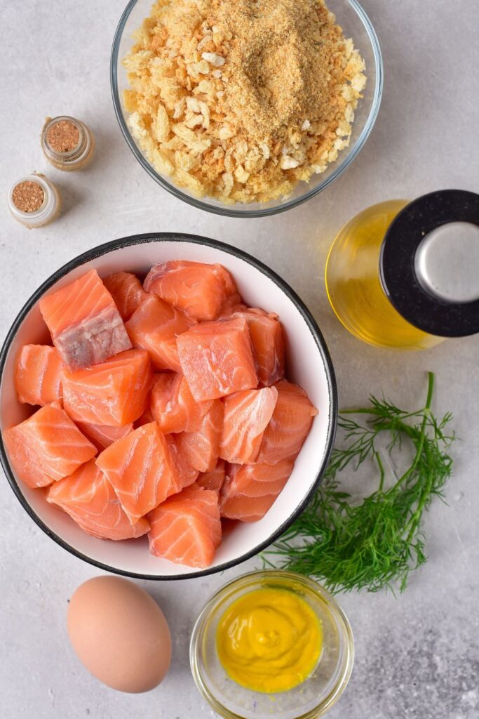 ingredients in bowls sitting on marble counter 