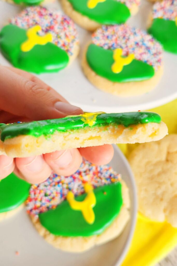 super bowl cookie bit in half 