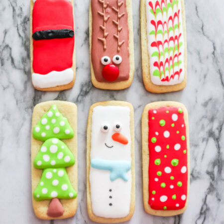 Christmas cookies on marble table