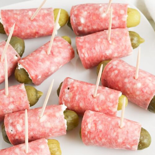 Easy Pickle Roll Ups • Bake Me Some Sugar