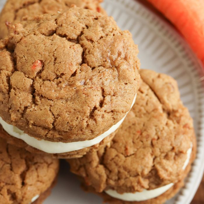 Cake Mix Carrot Cake Sandwich Cookies • Bake Me Some Sugar