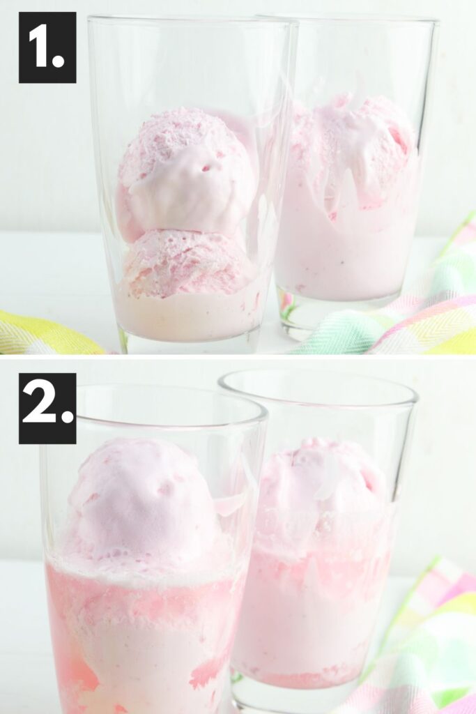 collage showing how to make an ice cream punch