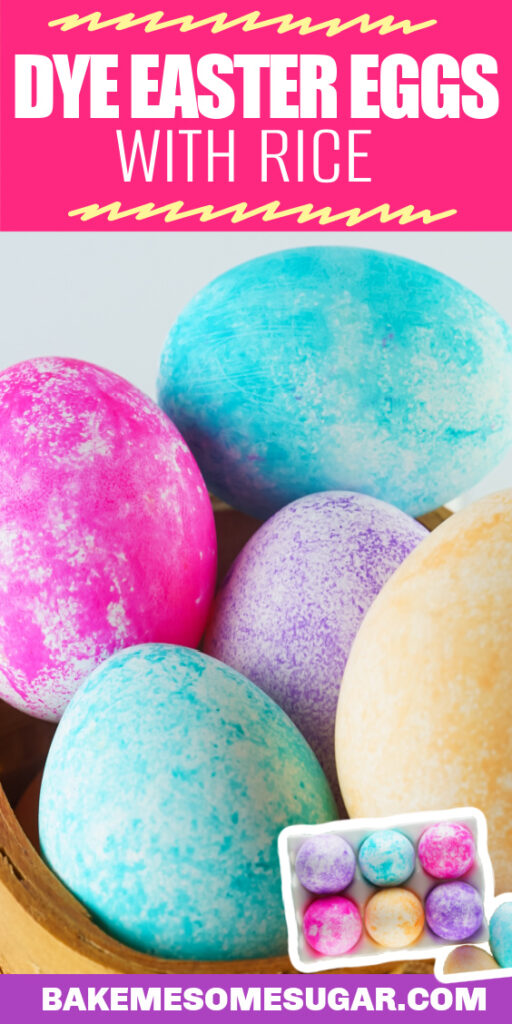 bowl of Easter eggs with words written on top 