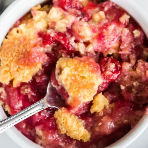 4 Ingredient Cherry Pineapple Dump Cake • Bake Me Some Sugar