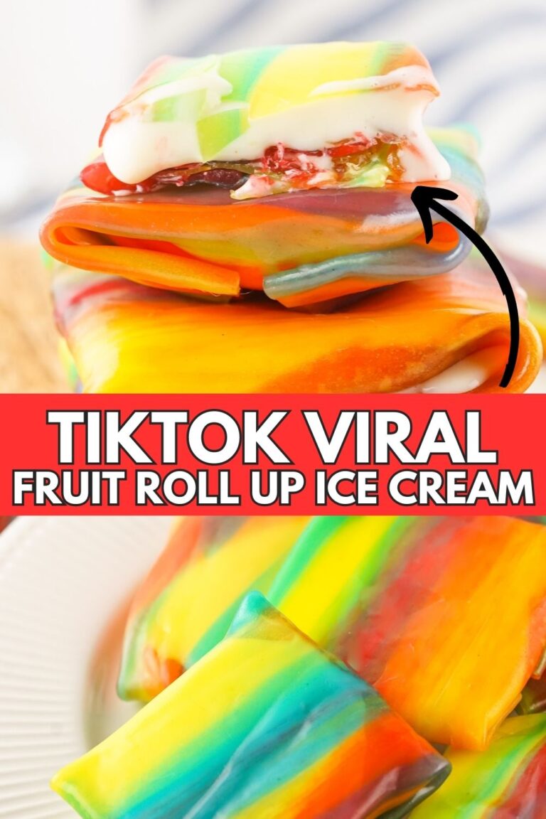 Fruit Roll Up Ice Cream Tiktok Viral Recipe • Bake Me Some Sugar