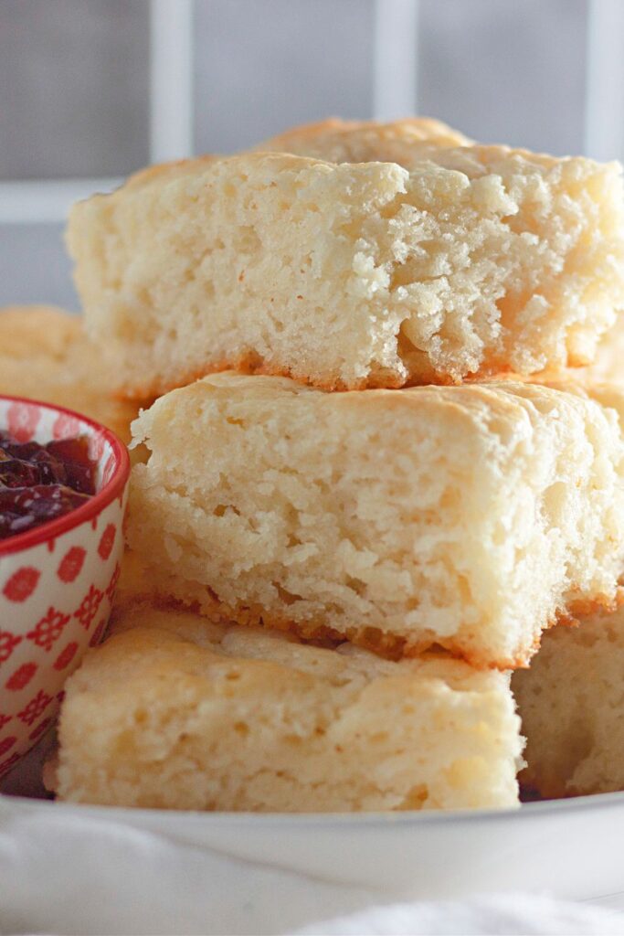 Sprite biscuits are stacked on a plate