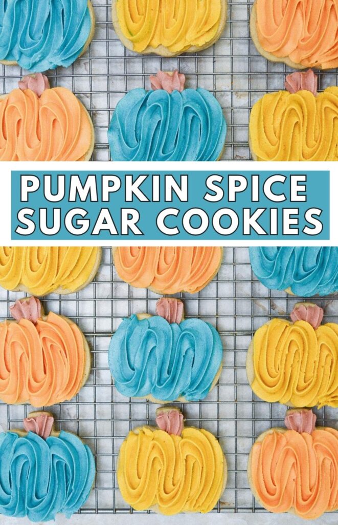 Pumpkin spice cookies on a metal tray 