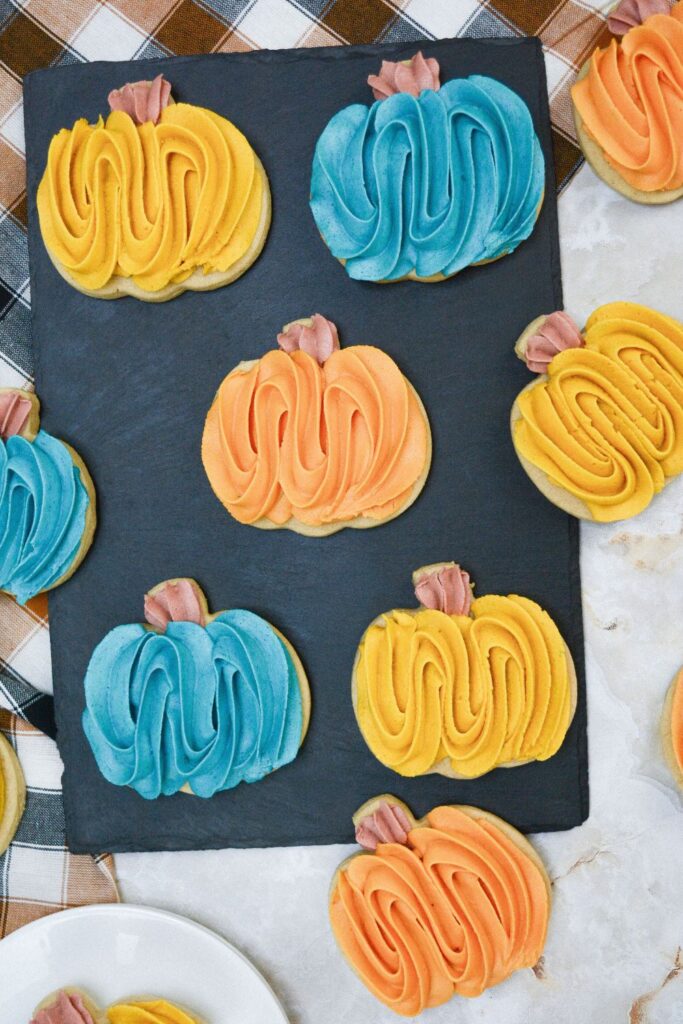 fall cookies decorated on table 