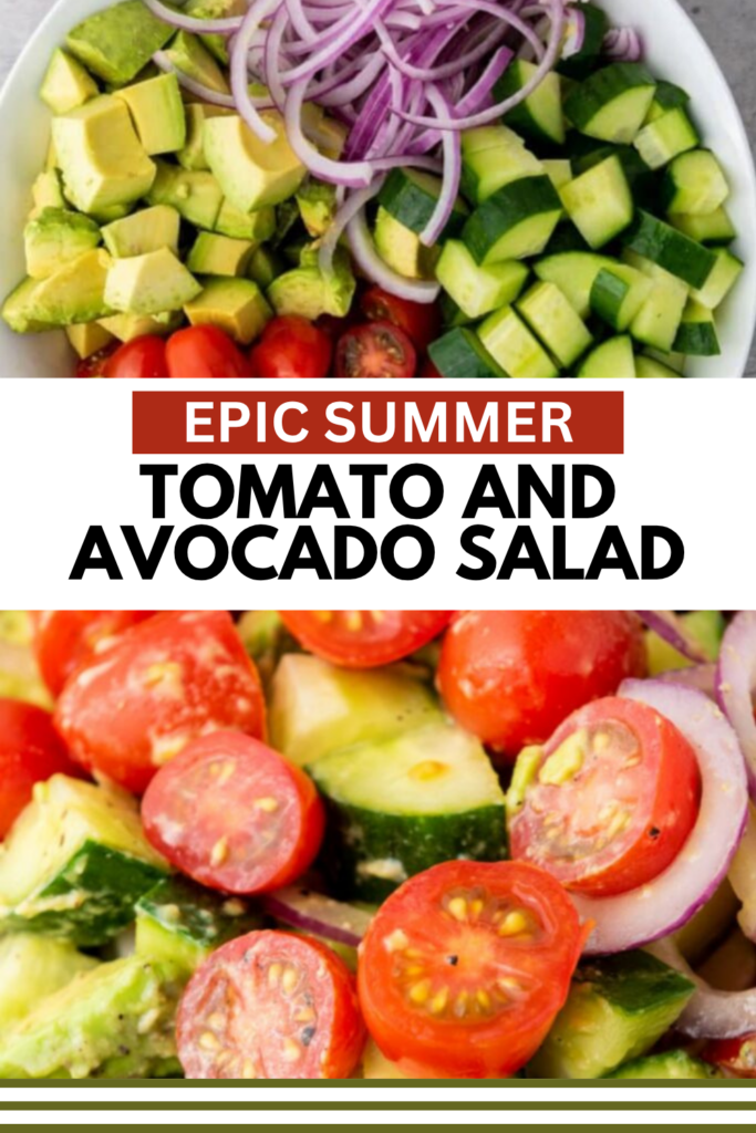 Tomato and Avocado Salad pinterest description 
