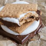 close up of Air Fryer Smore's stacked on top of one another