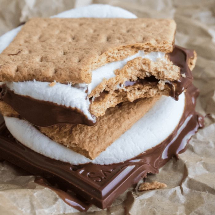 close up of Air Fryer Smore's stacked on top of one another