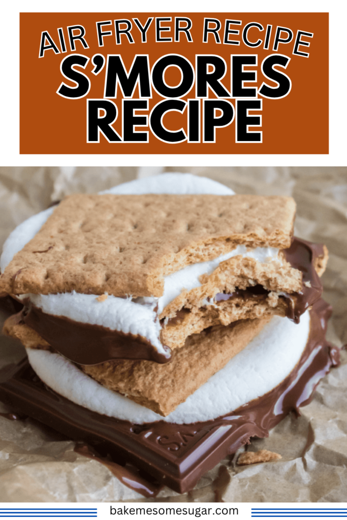 Air Fryer Smores stacked on top of one another on table 
